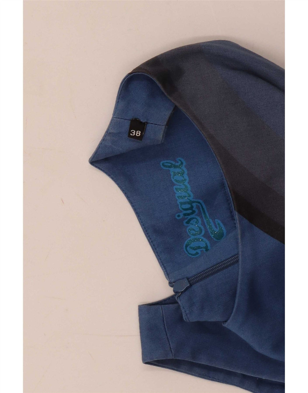 Desigual Robe fourreau graphique sans manches pour femme EU 38 Bleu moyen rayé