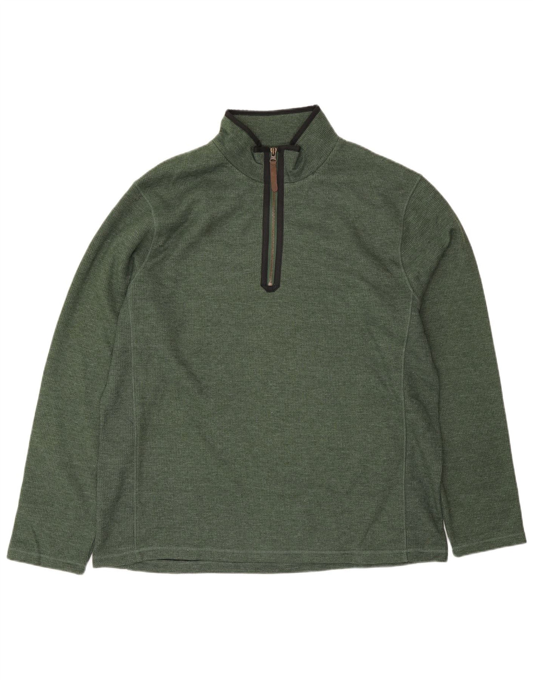 Mountain Warehouse Pull à col zippé pour homme en coton vert Taille L