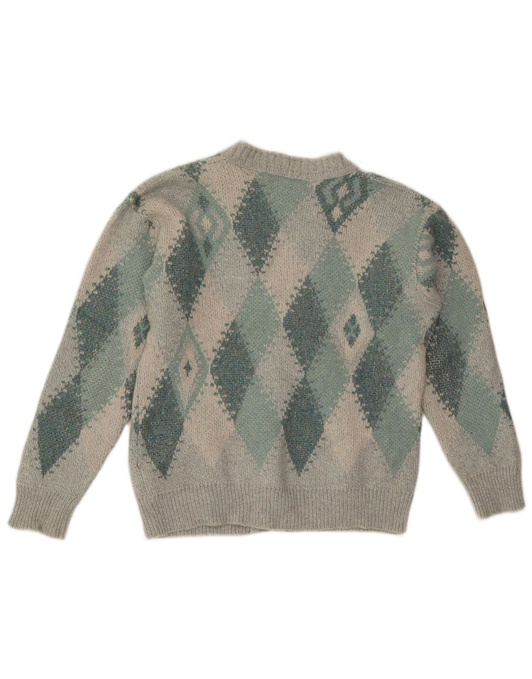 Gran Sasso Pull Cardigan Homme Gris Moyen Argyle/Diamant Laine