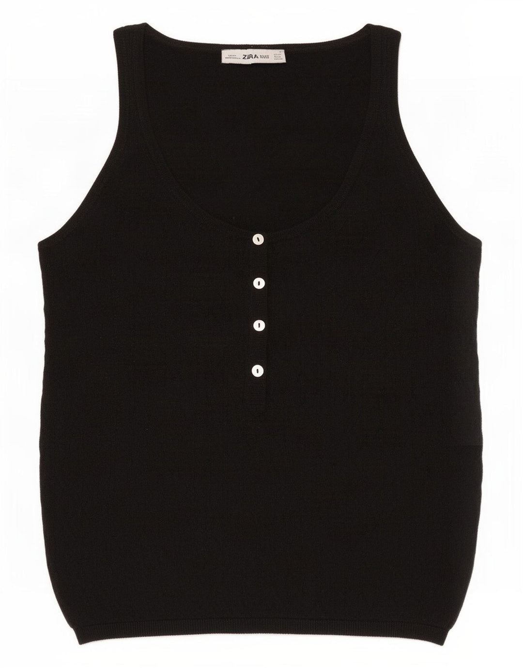 Zara Femme Débardeur UK 12 Medium Noir Polyester