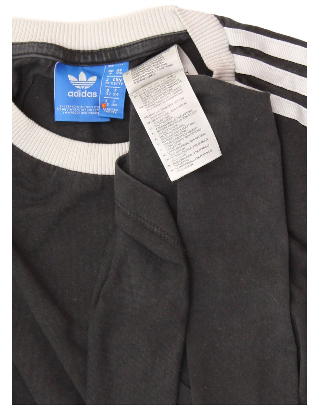 ADIDAS Haut à manches longues pour femme UK 6 XS Noir Coton