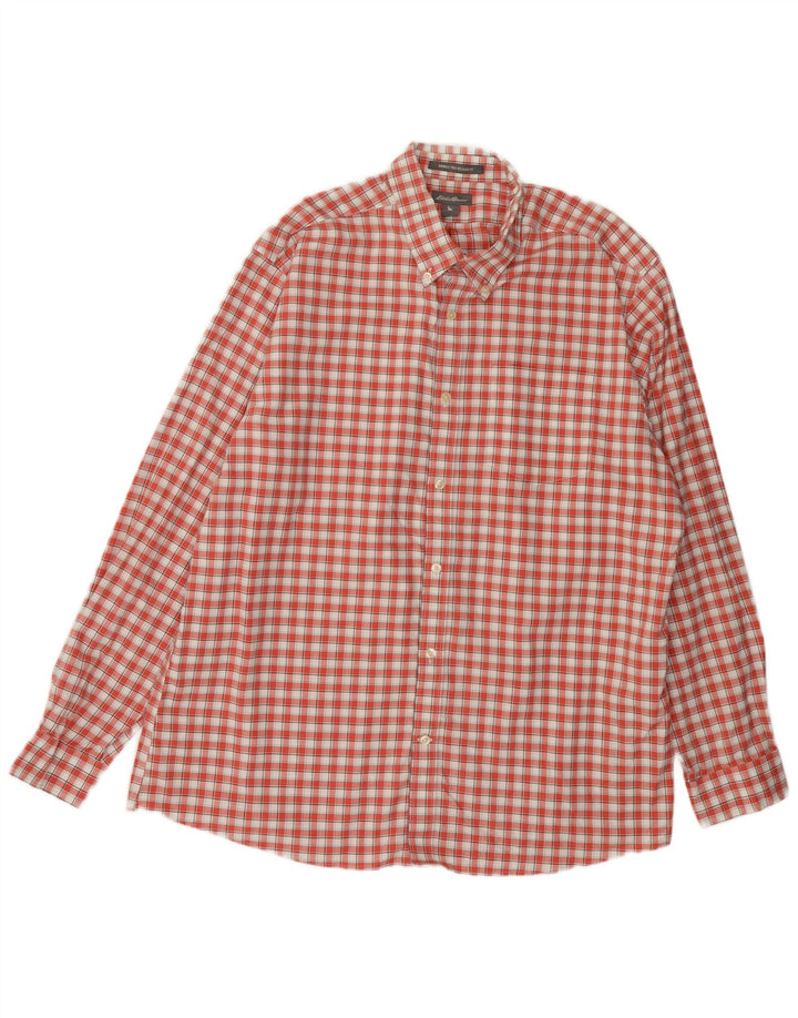 Eddie Bauer Chemise coupe décontractée pour homme XL en coton à carreaux rouges