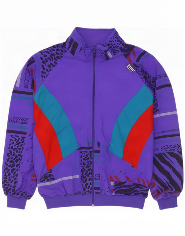 vintage Mens Survêtement Top Jacket UK 40 Medium Purple Colourblock Polyamide