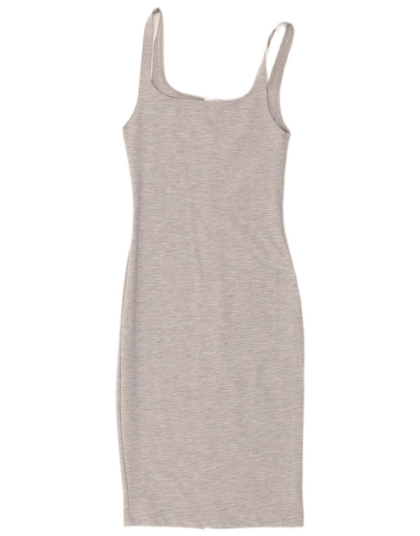 Zara Femmes Trafaluc Robe Moulante Sans Manches UK 8 Petit Gris Moucheté