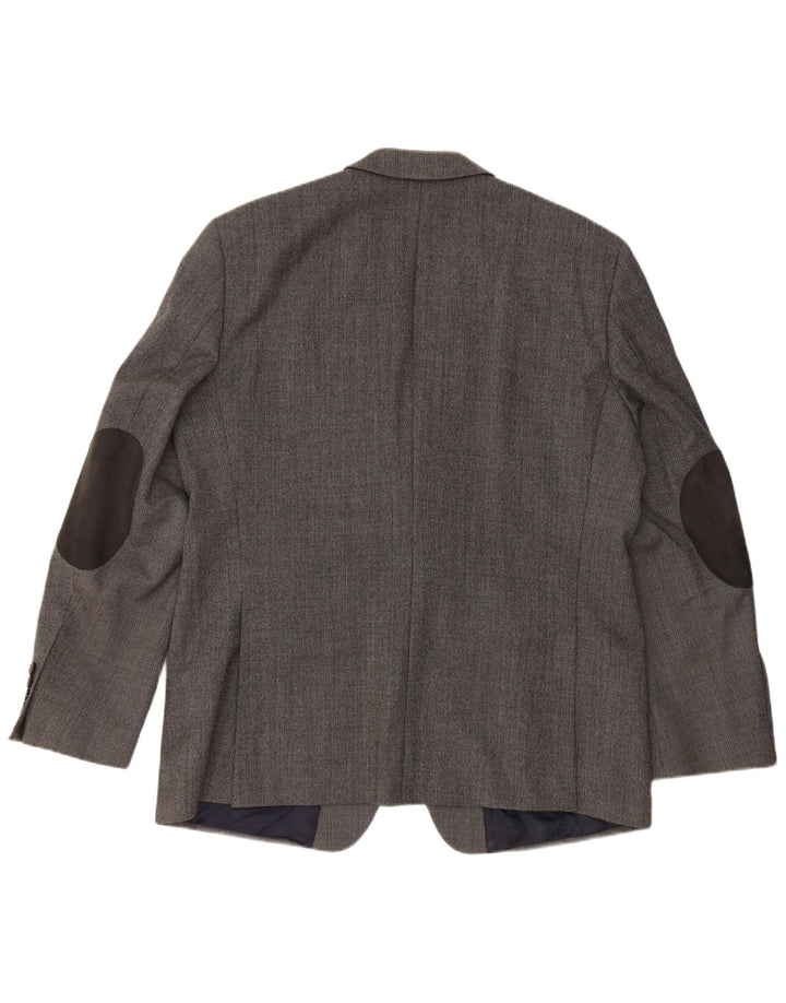 PIERRE CARDIN Veste Blazer 2 Boutons Homme UK 40 Grande Laine Vierge Grise