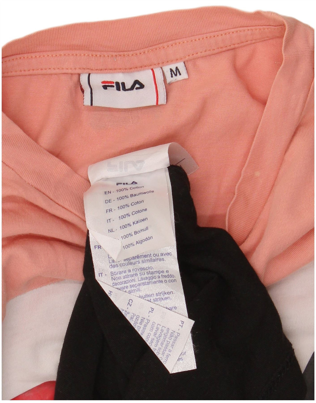 Fila Femme Crop Graphic T-Shirt Top UK 14 Medium Multicolore Colourblock