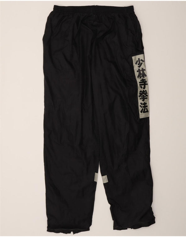 vintage Mens Graphic Survêtement Pantalon XL Noir Colourblock Nylon