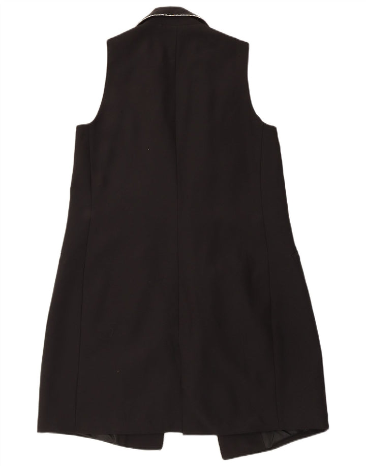 Zara Manteau sans manches pour femme UK 10 Petit Noir Polyester