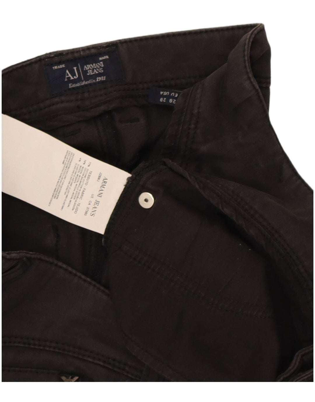 Armani Femme Jean Slim W28 L28 Coton Noir