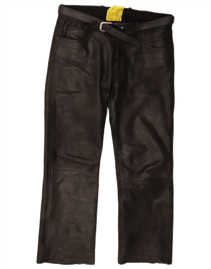 Highway 1 Pantalon droit en cuir pour homme IT 48 Medium W32 L34 Noir