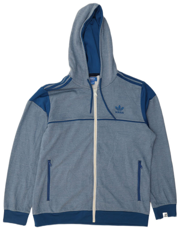 Adidas Pull à capuche zippé pour homme Grand coton bleu