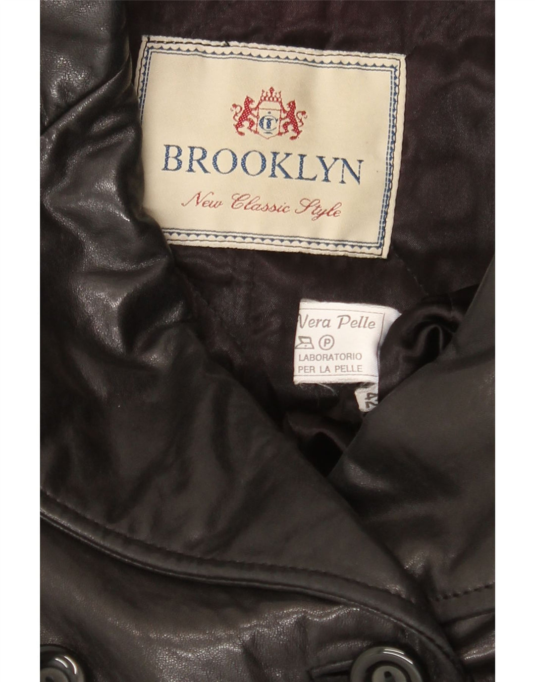 Brooklyn Manteau en cuir à double boutonnage pour femme IT 42 Cuir noir moyen