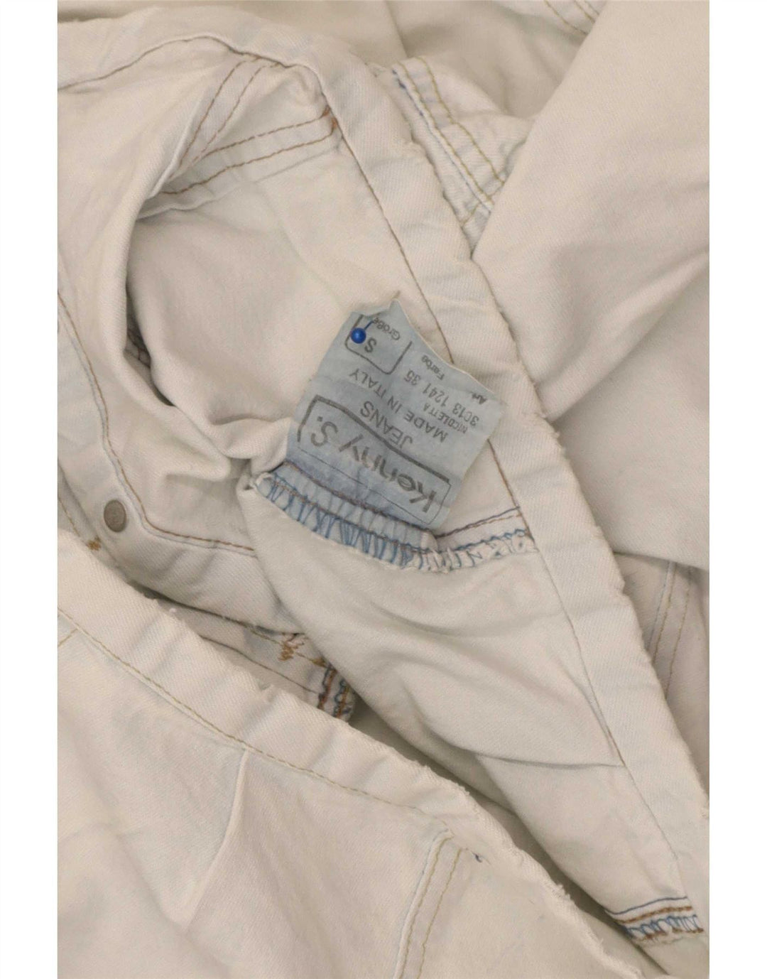 Kenny S Veste en jean surdimensionnée pour femme UK 10 Petit coton blanc