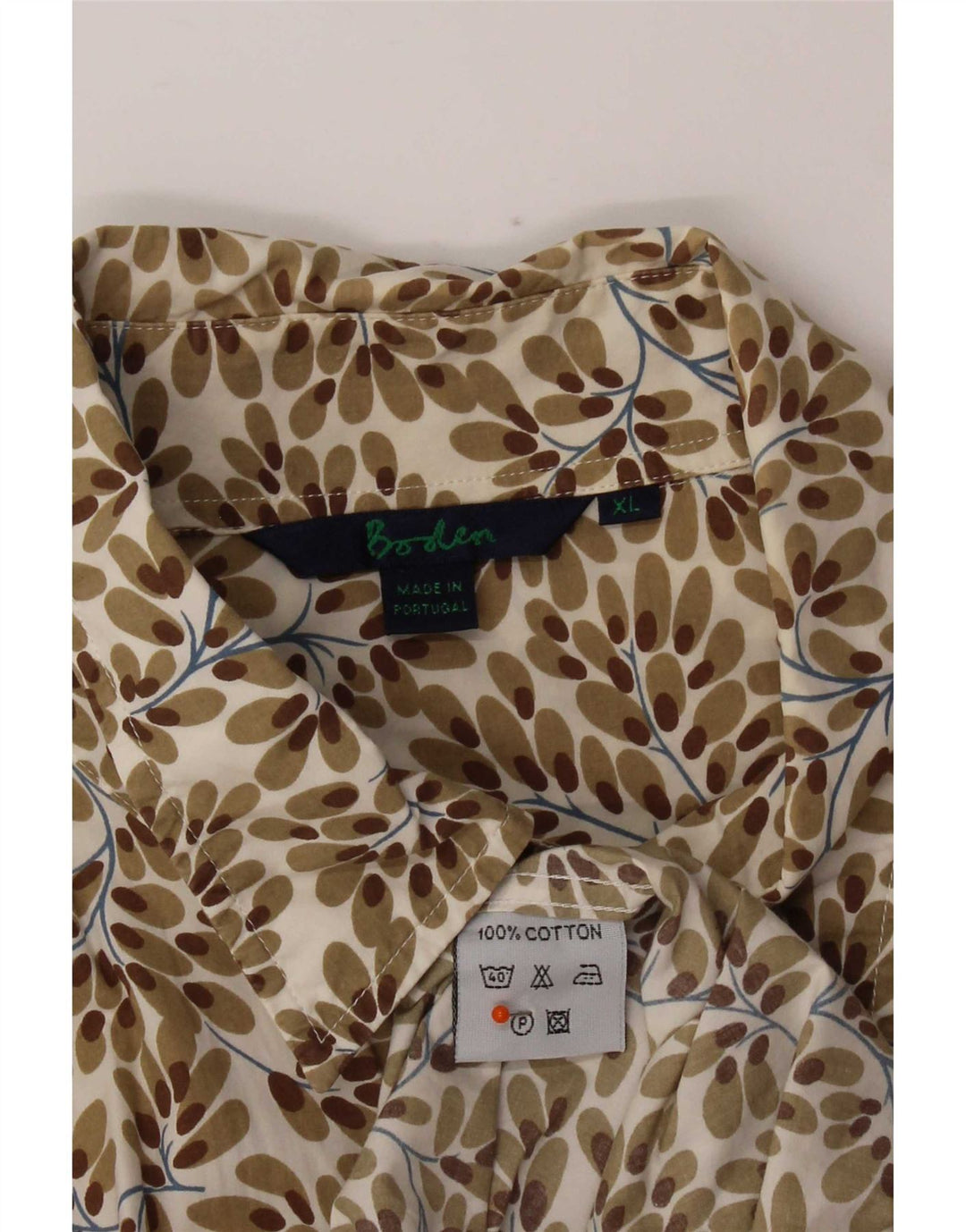 Chemise Boden Homme XL Marron Coton Floral