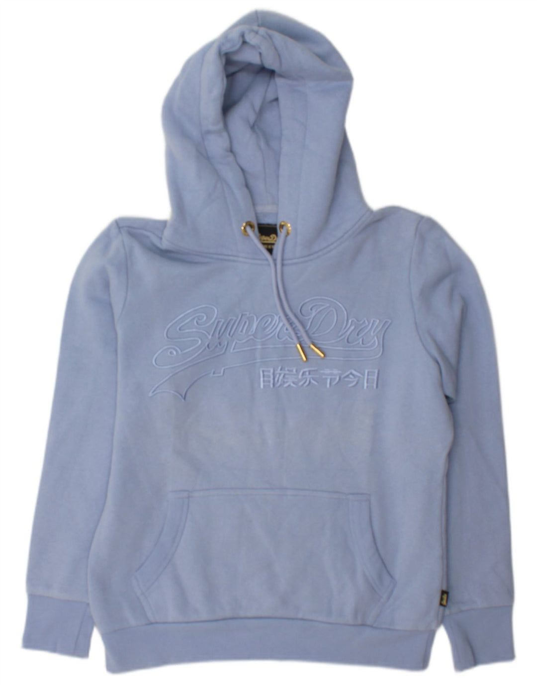 Superdry Pull à capuche graphique pour femme UK 12 Bleu moyen
