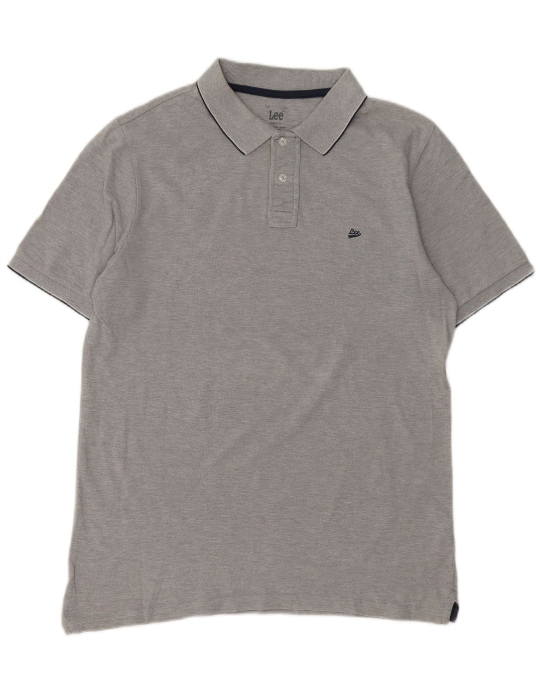 LEE Polo Homme Coupe Regular Large Gris Coton