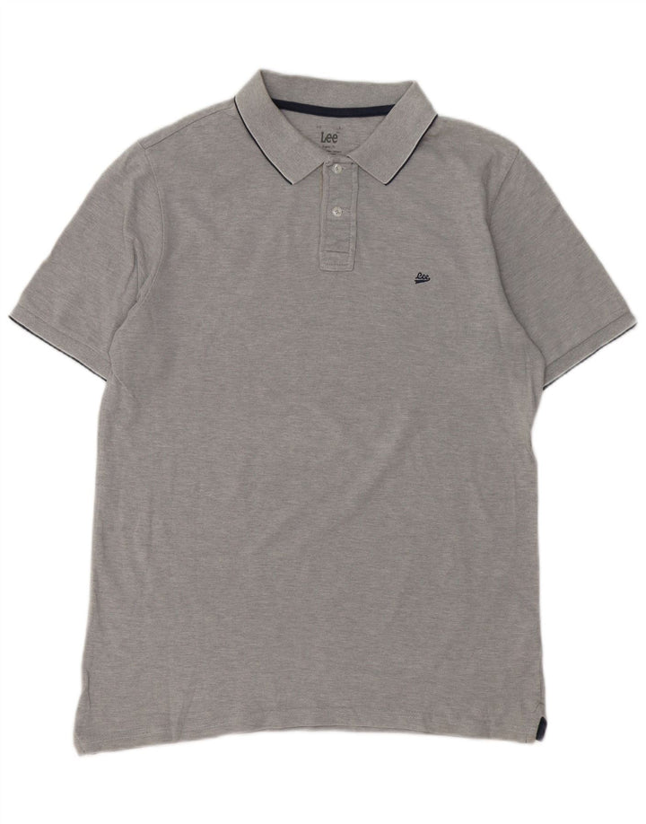 LEE Polo Homme Coupe Regular Large Gris Coton
