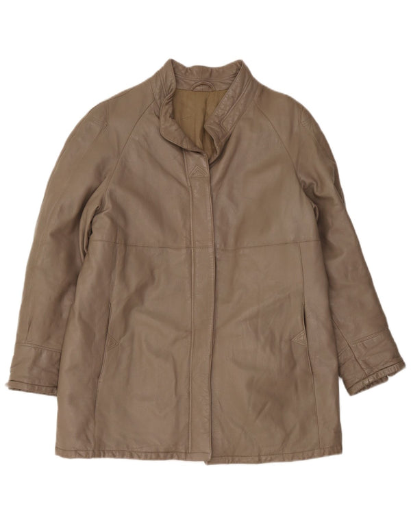 Carla Buti Veste en cuir pour femme IT 44 Gris moyen