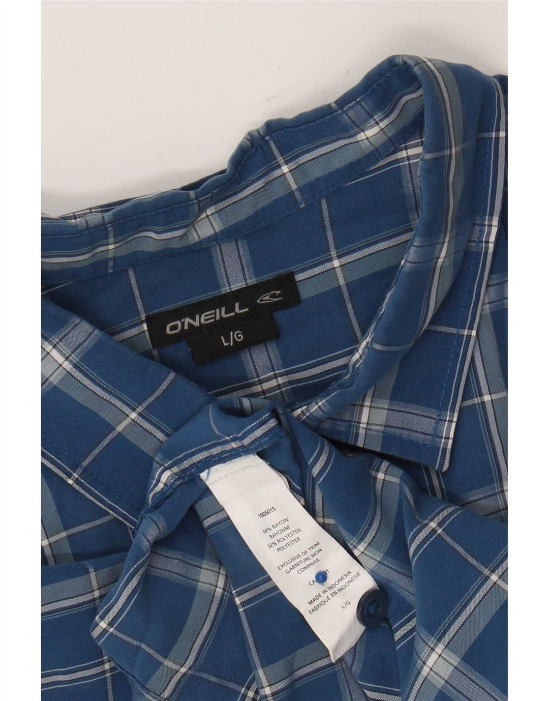 O'Neill Chemise à manches courtes pour homme en rayonne à carreaux bleus