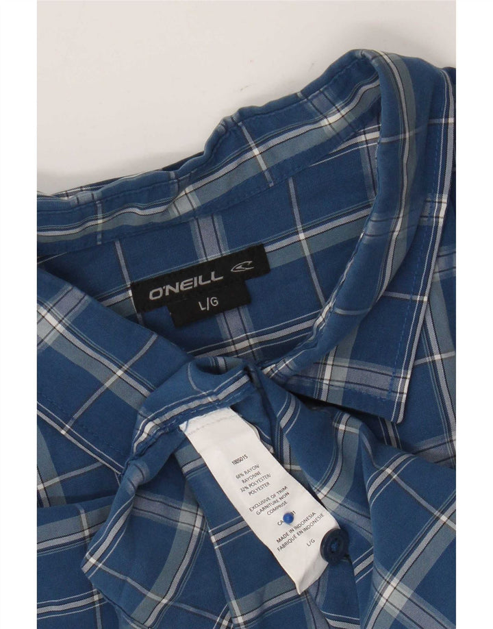O'Neill Chemise à manches courtes pour homme en rayonne à carreaux bleus