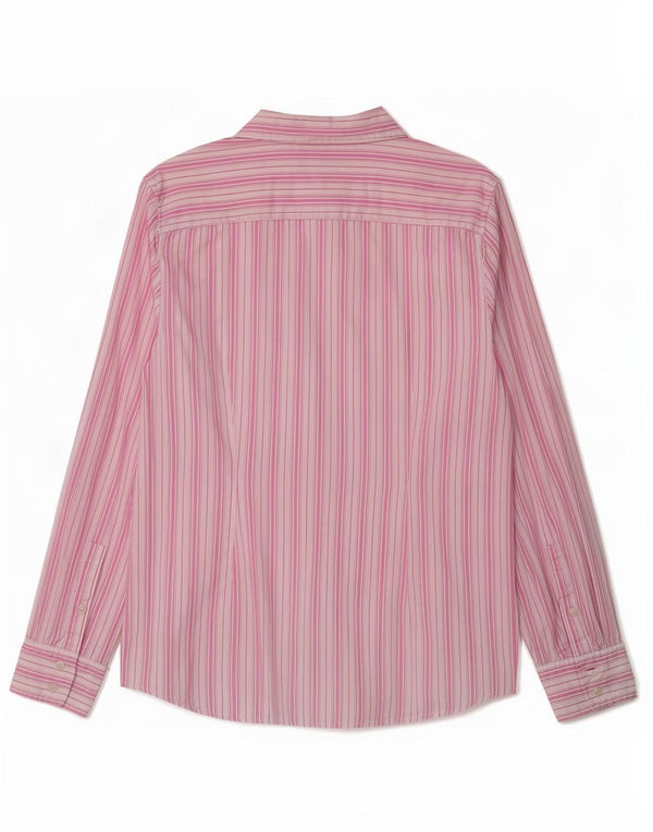 Tommy Hilfiger Chemise coupe classique pour femme UK 16 Grand coton rayé rose