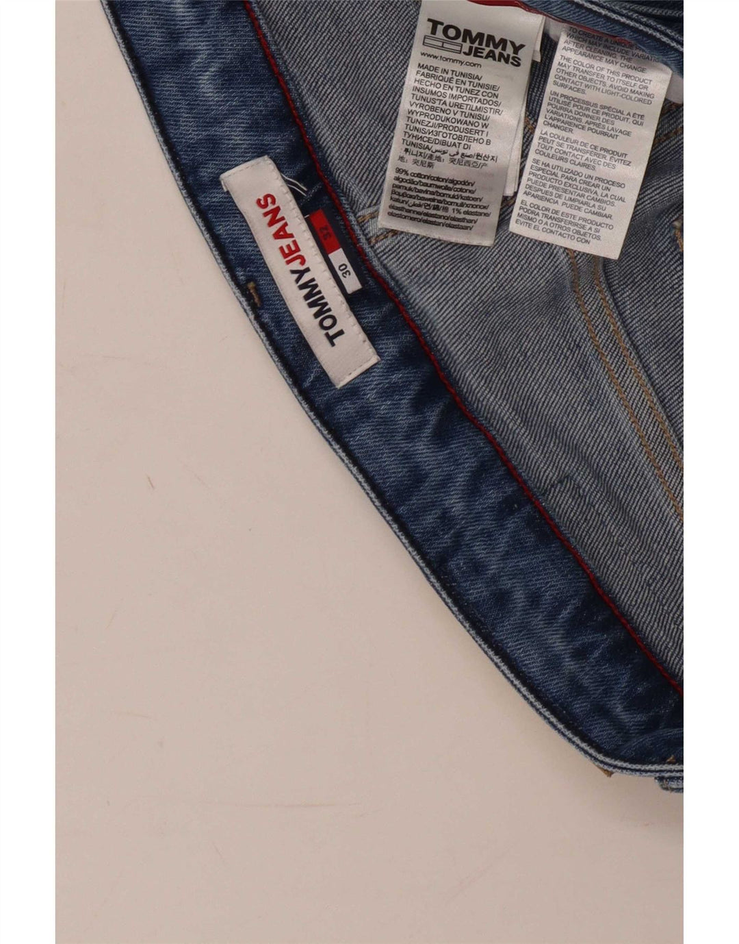 Tommy Hilfiger Jean Slim Homme W30 L32 Bleu Coton