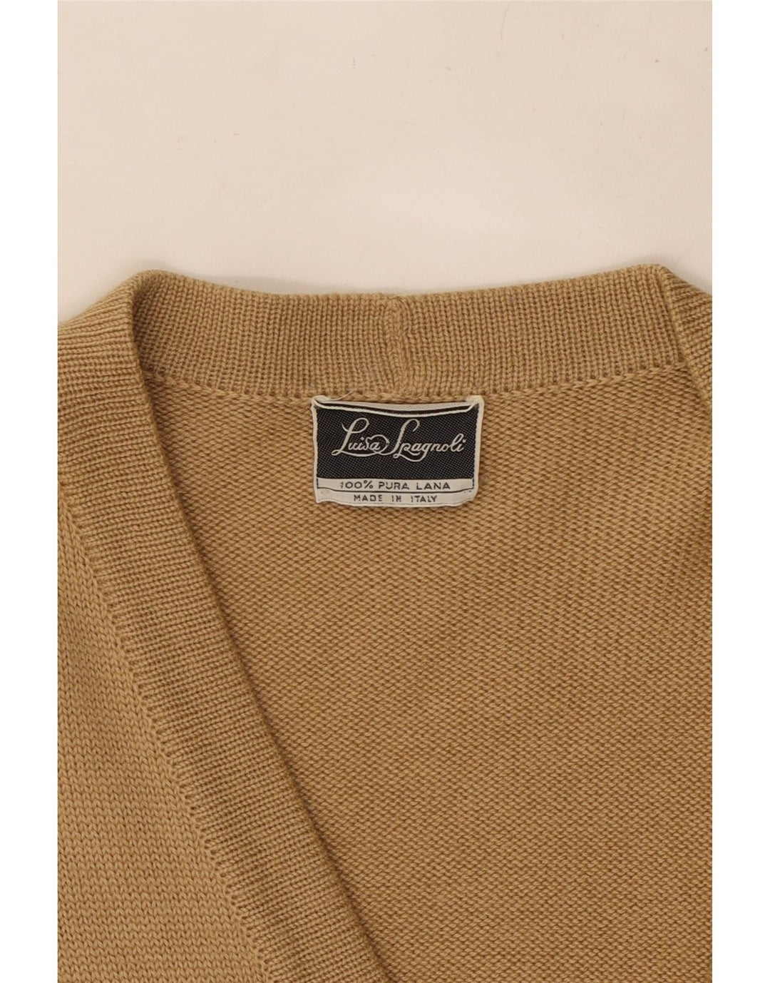 LUISA SPAGNOLI Pull Cardigan Femme UK 14 Grande Laine Beige