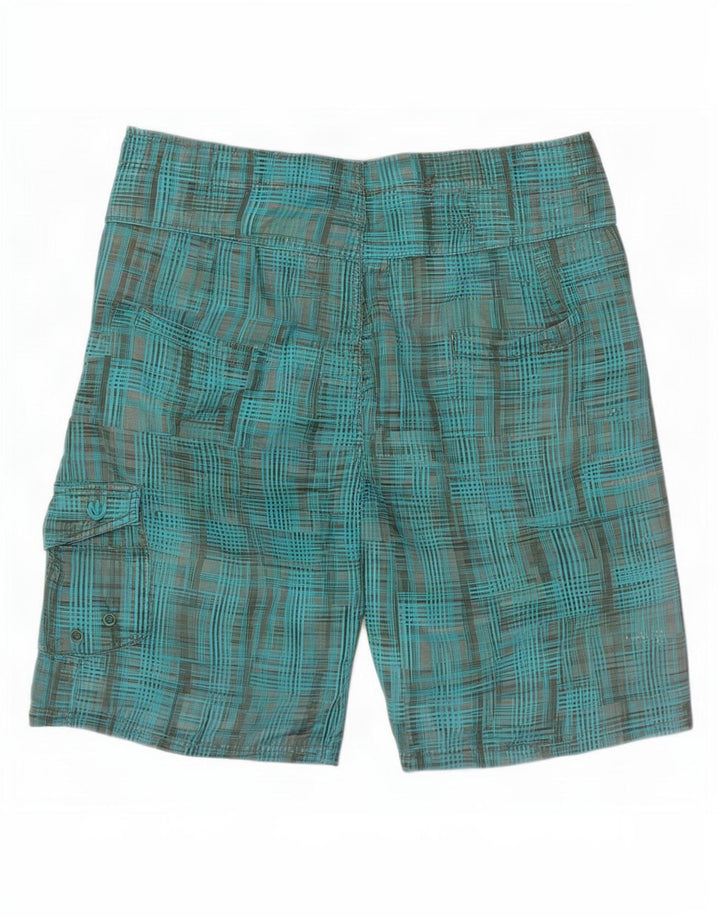 Fat Face Short de Bain Homme XL Bleu Carreaux Polyester