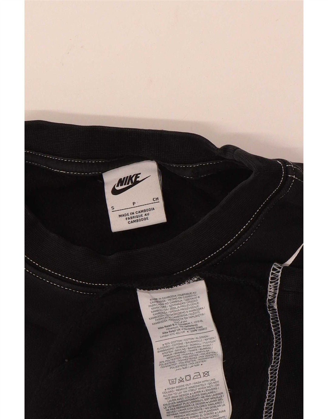 Nike Sweat-shirt coupe ample pour homme en coton noir Taille S