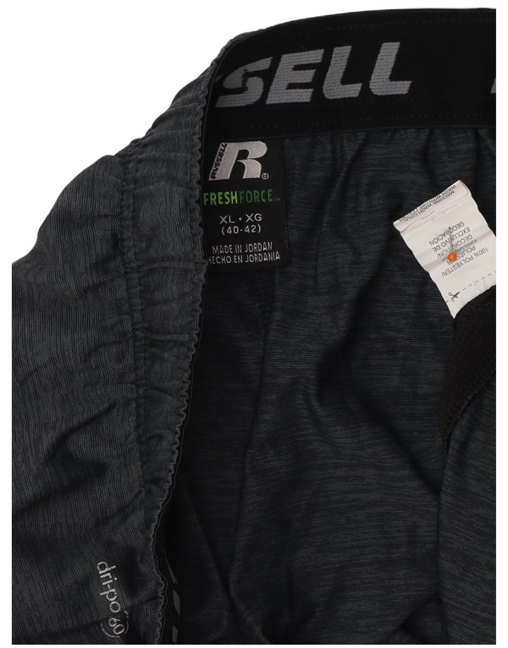RUSSELL ATHLETIC Short de sport pour homme XL Gris Colorblock Polyester