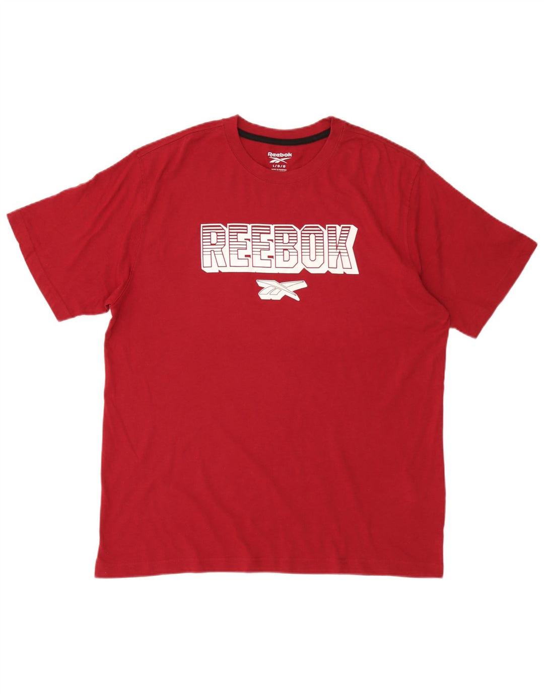 Reebok T-Shirt Graphique Homme Large Rouge Coton