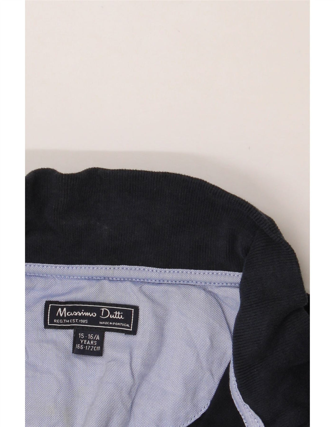 MASSIMO DUTTI Boys Graphic Pullover Tracksuit Top 15-16 Years Navy Blue Vintage Massimo Dutti and Second-Hand Massimo Dutti from Messina Hembry 