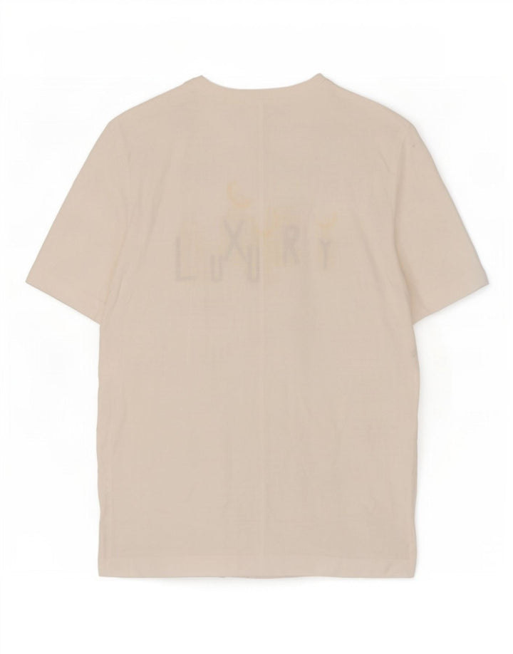 Di Bari T-shirt graphique surdimensionné pour femme EU 40 Lin blanc moyen