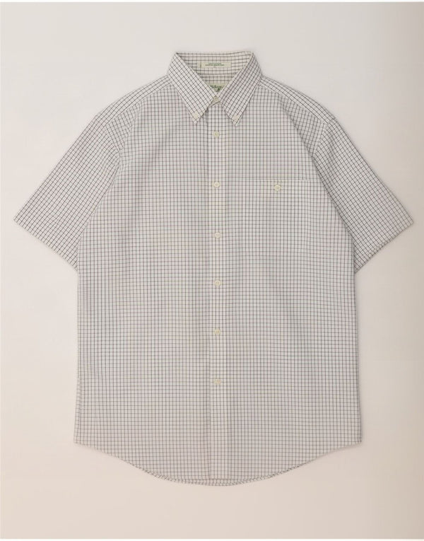 Orvis Chemise à manches courtes pour homme en coton vichy blanc moyen