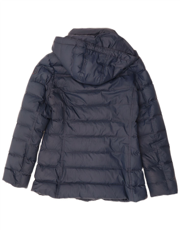 Tommy Hilfiger Veste matelassée à capuche pour femme UK 10 Small Bleu marine Polyester