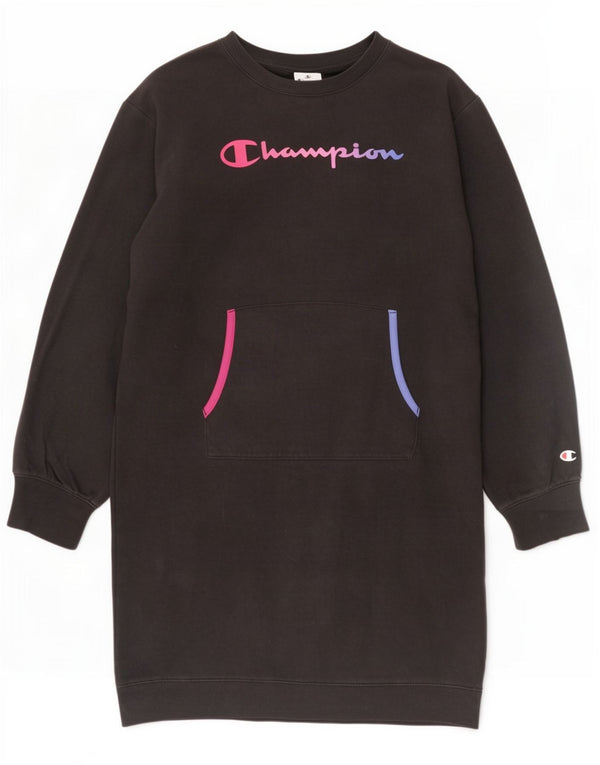 Champion Robe sweat-shirt graphique pour fille 13-14 ans XL Noir Coton