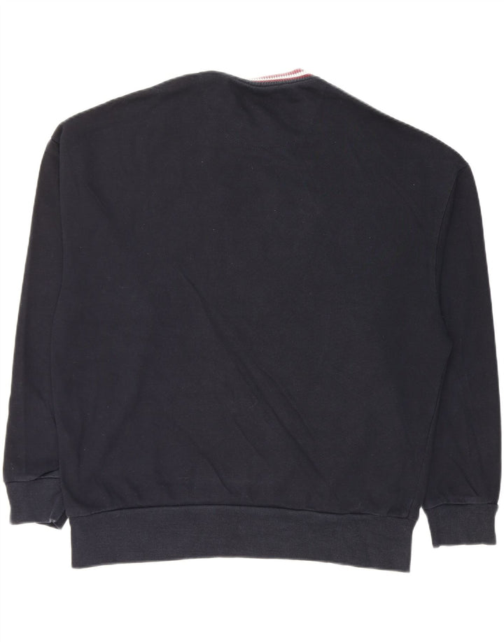 Zara Homme Graphic Sweatshirt Jumper Moyen Bleu Marine Coton