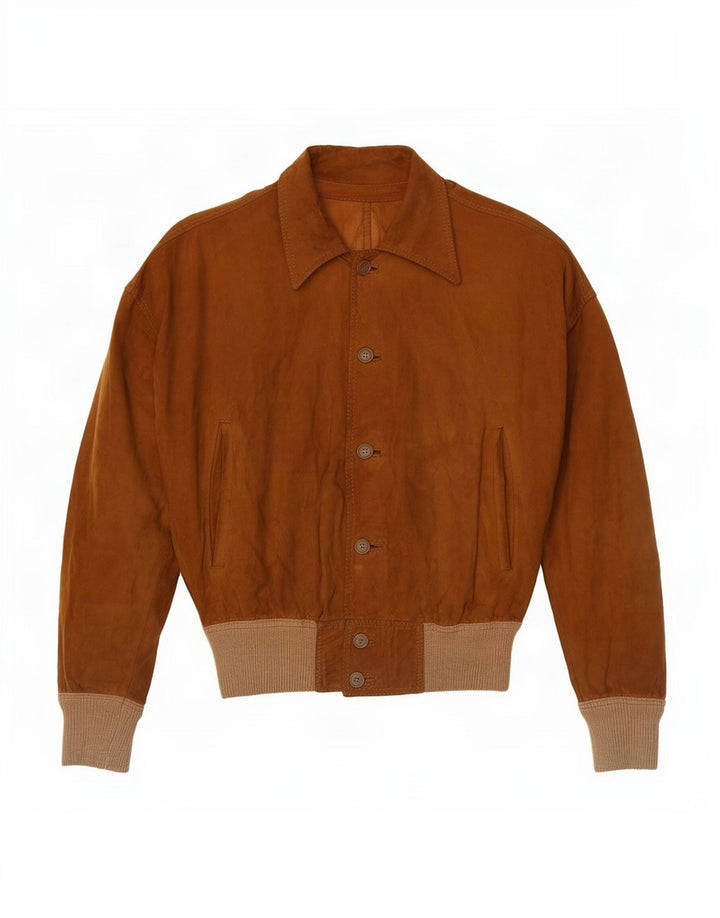 veste en daim homme vintage UK 12 Colorblock beige moyen