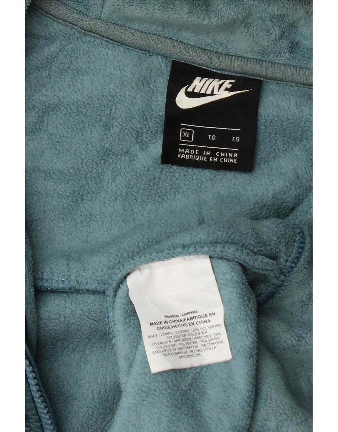 Nike Veste polaire à capuche pour femme UK 18 XL Bleu Polyester