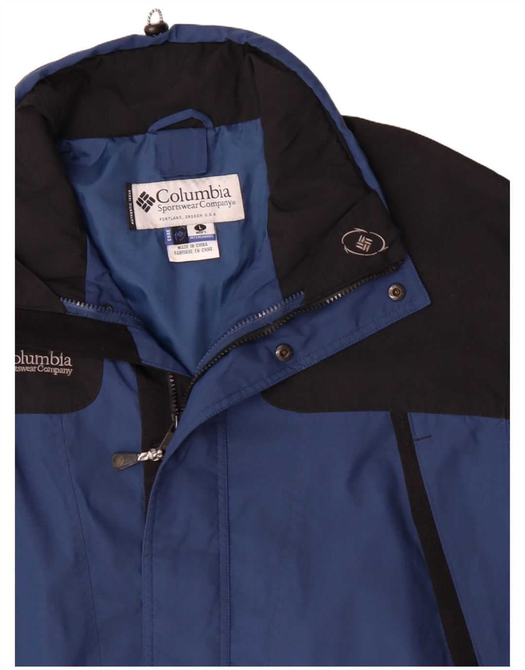 Columbia Veste coupe-vent pour homme UK 40 Large Bleu Colorblock Polyester