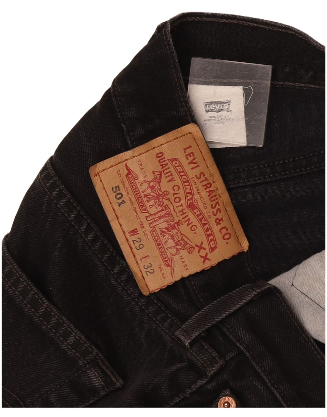 Levi's Jean Droit 501 Femme W29 L28 Noir Coton