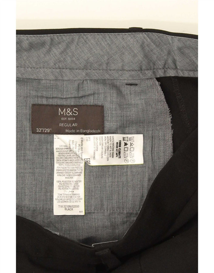 Marks & Spencer Pantalon Chino Regular Homme W32 L29 Noir Polyester