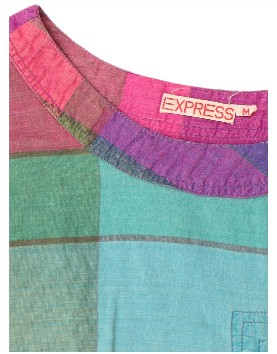 Express Chemisier Femme UK 44 Medium Multicolore Carreaux Coton