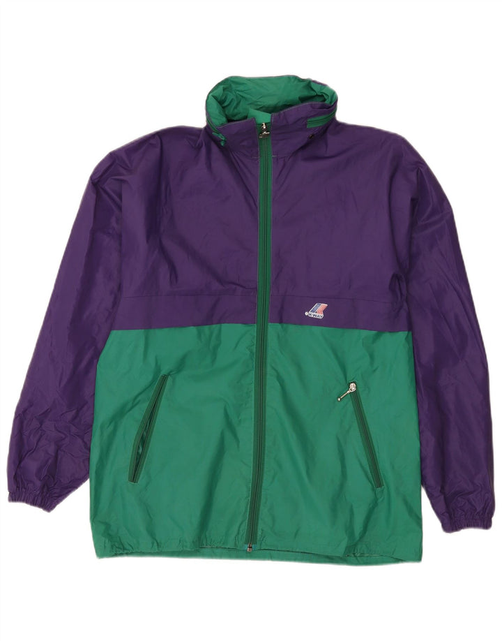 K-Way Veste de pluie à capuche pour homme UK 38 Violet moyen Colourblock Polyamide