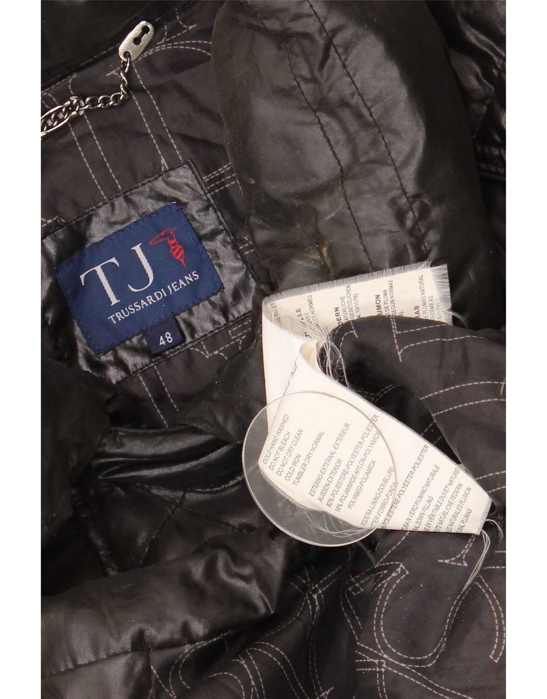 Trussardi Jeans Manteau Rembourré Femme IT 48 XL Noir Polyester