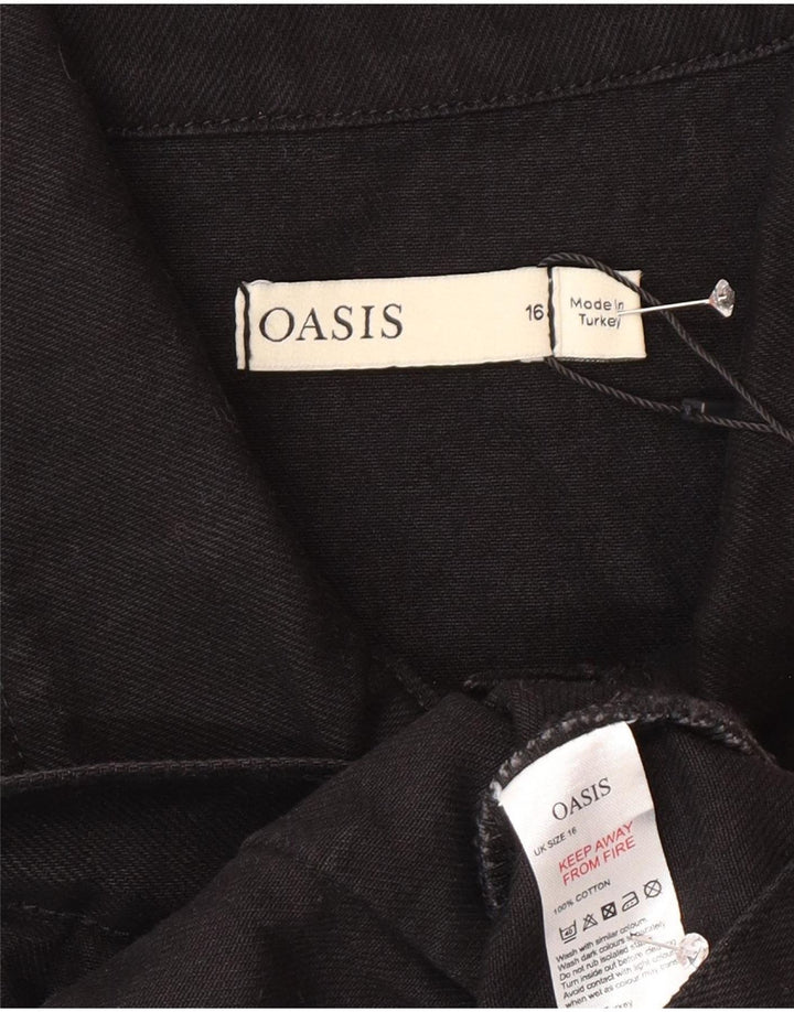 Oasis Gilet en jean pour femme UK 16 Large Noir Coton