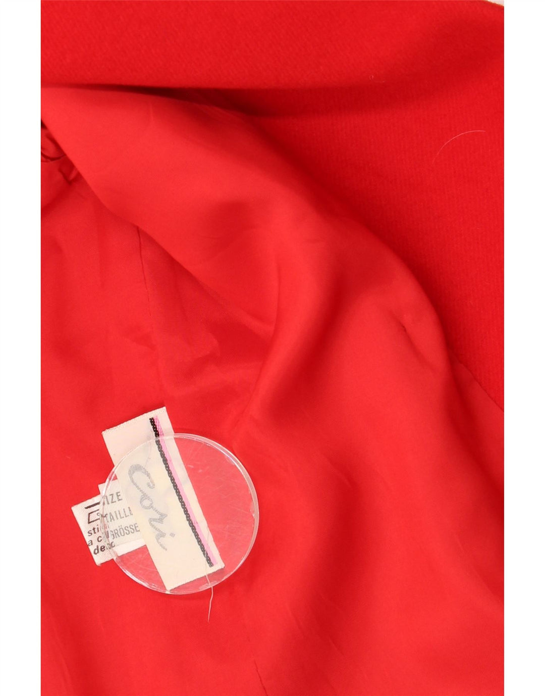 vintage Femme Double Breasted Blazer Veste UK 12 Rouge Moyen