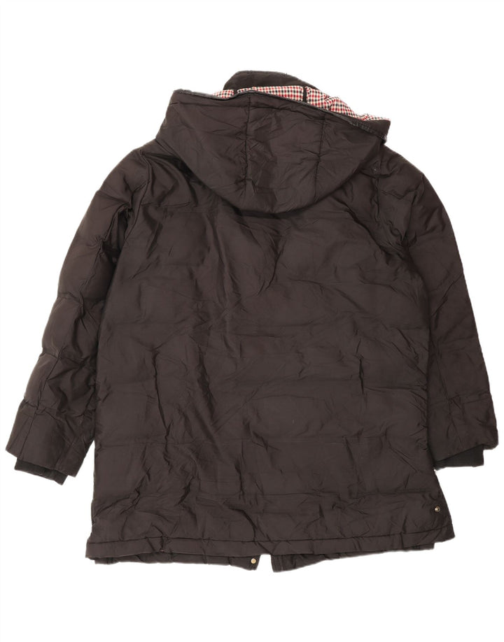 Zara Veste matelassée à capuche pour femme UK 16 Large Noir Polyester Hiver
