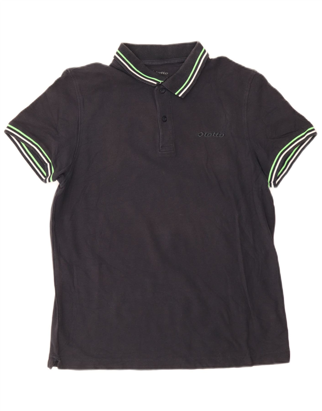 Polo Homme Lotto Coton Rayé Noir Moyen