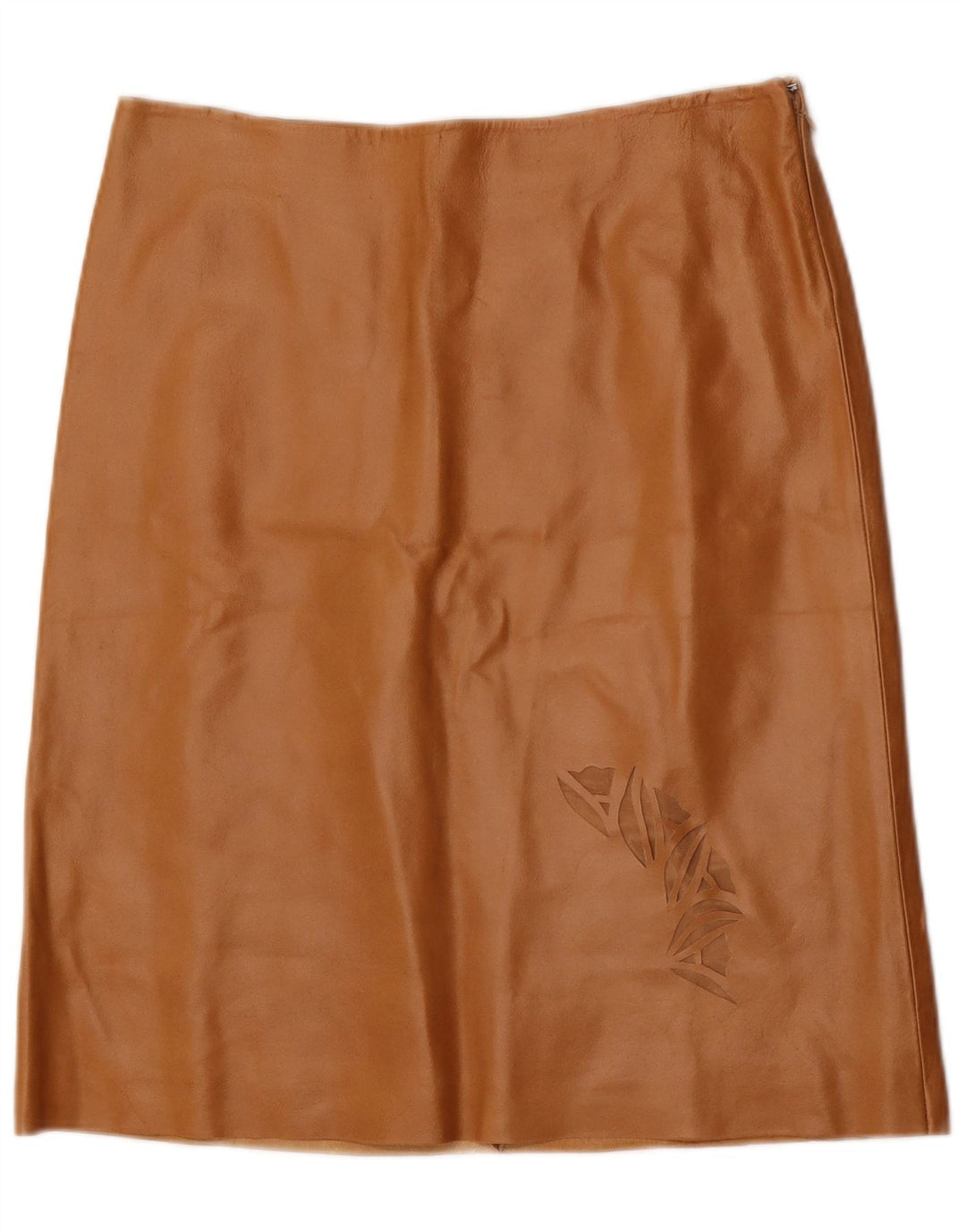 jupe en cuir femme vintage IT 44 Medium W32 Cuir Marron